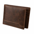 Portefeuille pliant 12 x 9 x 2 cm en simili cuir marron avec rangements pour cartes
