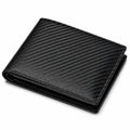 Portefeuille pliable noir en matière synthétique tressée 11.5 x 9.5 x 1.5 cm