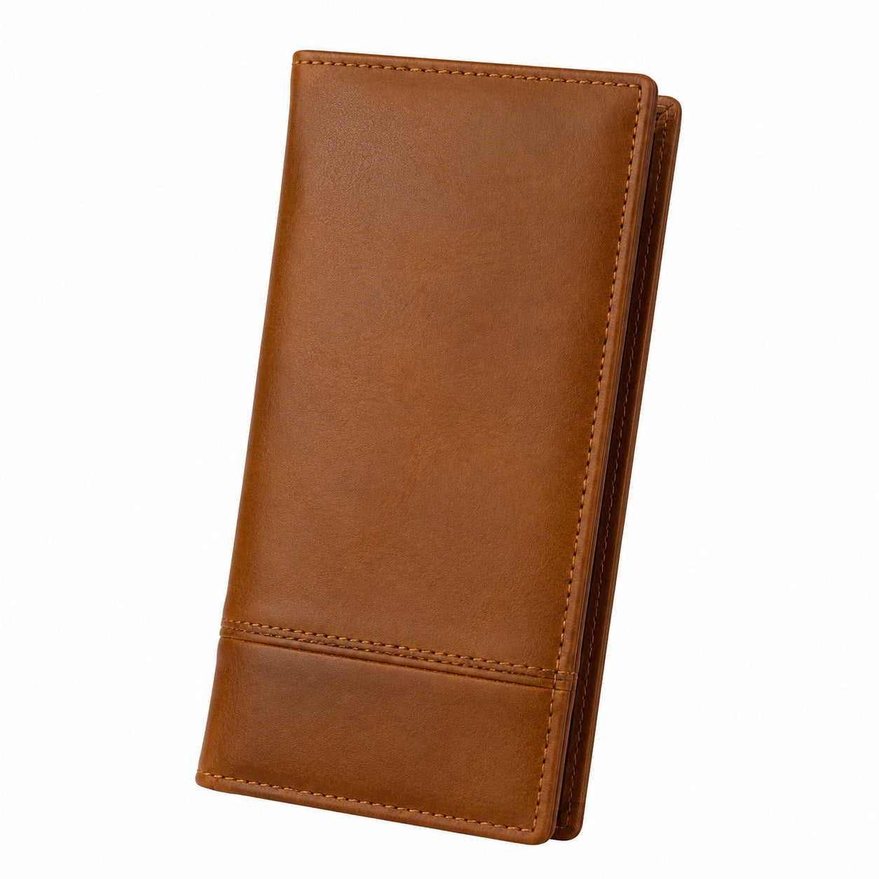 Portefeuille 19 x 10 x 2 cm en matière synthétique marron style classique pour cartes et billets