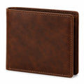 Portefeuille 12 x 9.5 x 1.5 cm aspect cuir marron pliant à deux volets