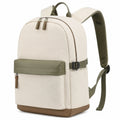 Sac à dos 30 x 15 x 43 cm en tissu beige et vert kaki avec poches style urbain