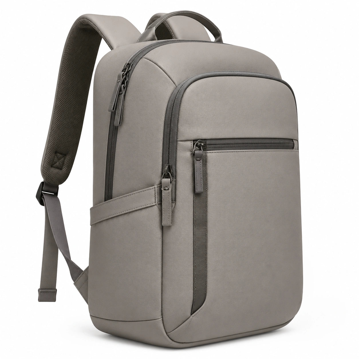 Sac à dos 30 x 14 x 43 cm gris en revêtement synthétique avec compartiments zippés urbain