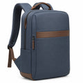Sac à dos 30 x 15 x 42 cm en textile bleu marine et marron à fermeture zippée style urbain