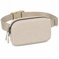 Sac banane 20 x 5 x 13 cm en textile beige à ceinture réglable