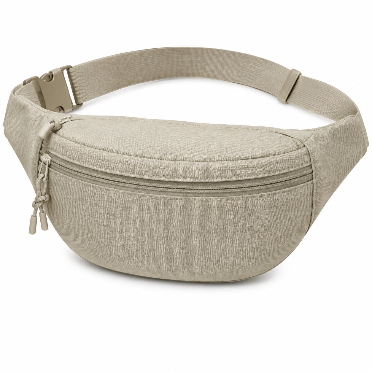 Sac banane 33 x 9 x 15 cm en tissu beige avec sangle réglable
