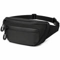 Sac banane 30 cm x 15 cm x 8 cm noir en polyester à compartiments zippés style urbain