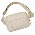 Sac banane 20 x 14 x 5 cm textile synthétique beige à ceinture réglable