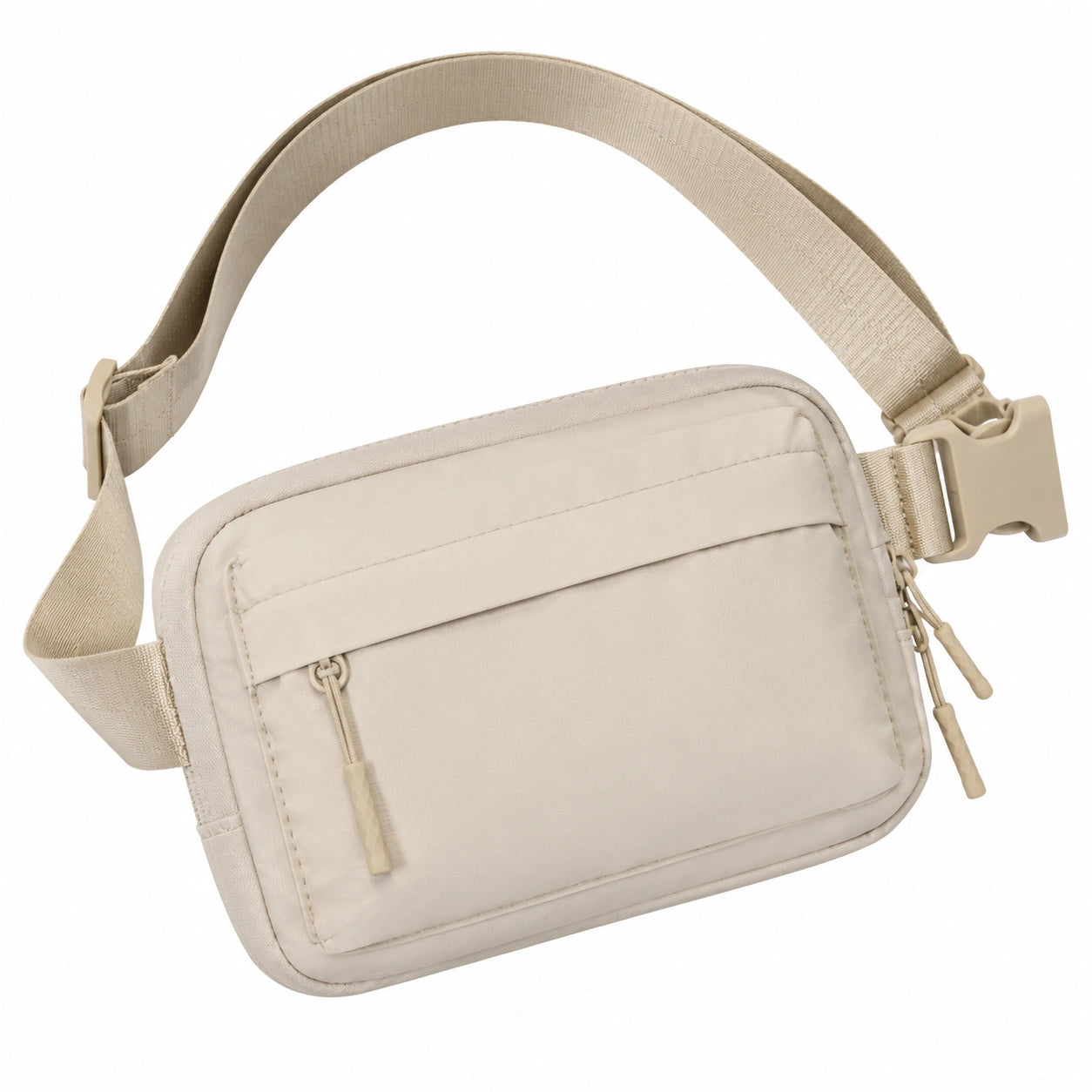 Sac banane 20 x 14 x 5 cm textile synthétique beige à ceinture réglable