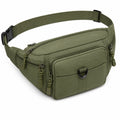 Sac banane 35 x 8 x 15 cm en polyester vert kaki multipoches réglable