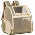 Sac à dos de transport pour chat 42 x 30 x 44 cm en maille vert kaki et beige avec fenêtre