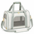 Sac de transport pour animaux 43 x 25 x 30 cm en polyester vert à carreaux avec bandoulière