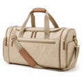 Sac de voyage 55 cm en similicuir beige marron avec bandoulière réglable